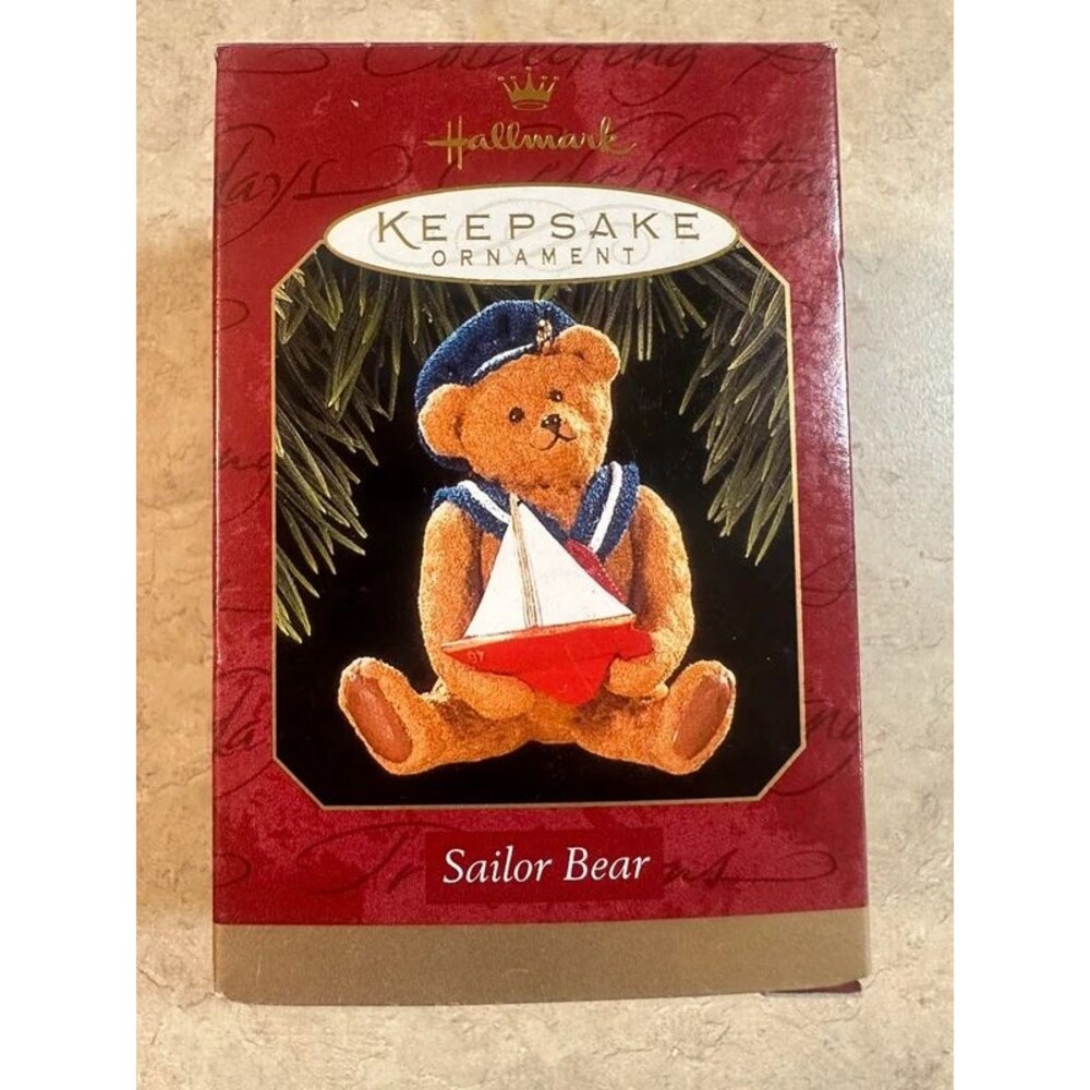 1997 Hallmark Keepsake Sailor Bear Sail boat Christmas Ornament QX6765